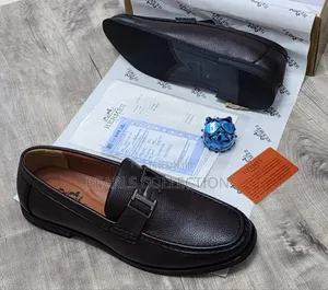 Brown Hermes Designer Quality Leather Shoes