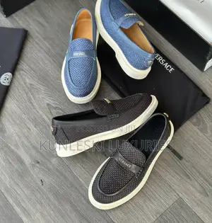 Original Versace Leather Loafers Shoe in Two Colors Ways