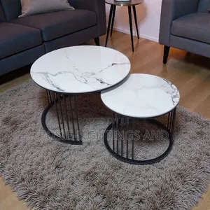 1 + 1 Extendable Living Room Marble Center Table( Metal Base)
