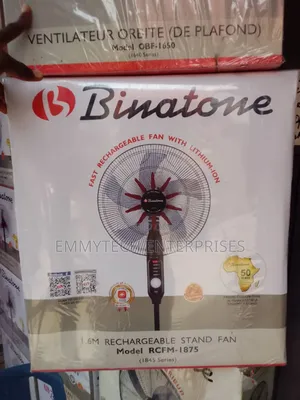 Binatone Rechargeable Standing Fan 18inch Model RCFM-1875.