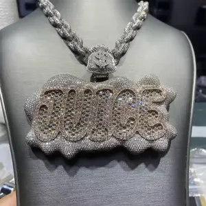 Cz , Moissanite, Custom Iced Our Diamond Customized Silver Chain