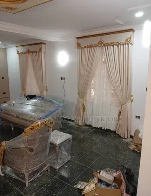 Latest Turkey Curtains With Board Design And Antique Golden Design