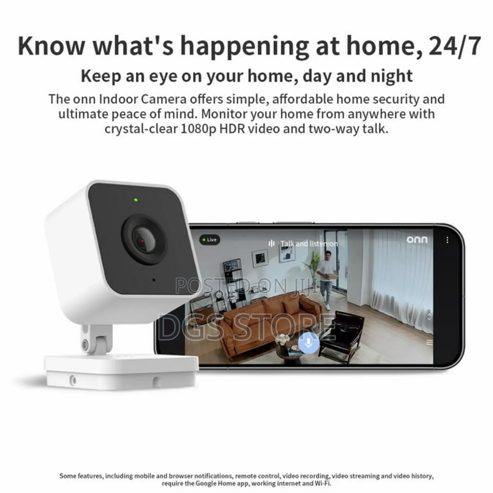 Onn Indoor Wired Camera