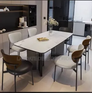 Exquisite 6 Sitters Marble Top Dining Table
