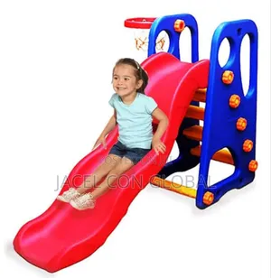 2 in 1 Slide and Basketball Hoop for Toddlers Playground