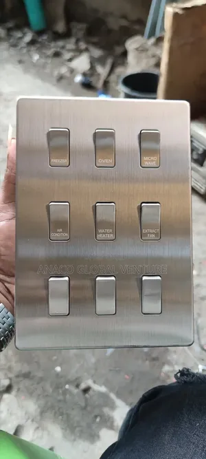 Nine Gangs Industrial Switch Silver Colour