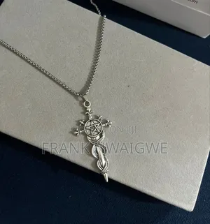 Vintage Retro Steel Sword Cross Gothic Necklace