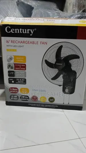 16" Century Rechargeable Wall Fan