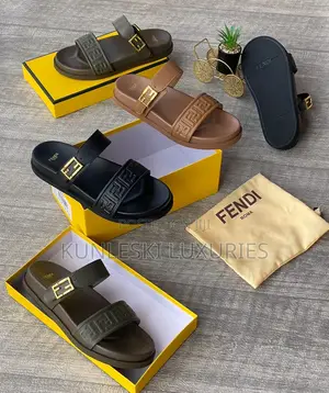 Original Fendi Leather Slippers For Men