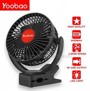 Yoobao F8 Rechargeable 3 in 1 Power Bank 8000mah Led Rotatable Fan