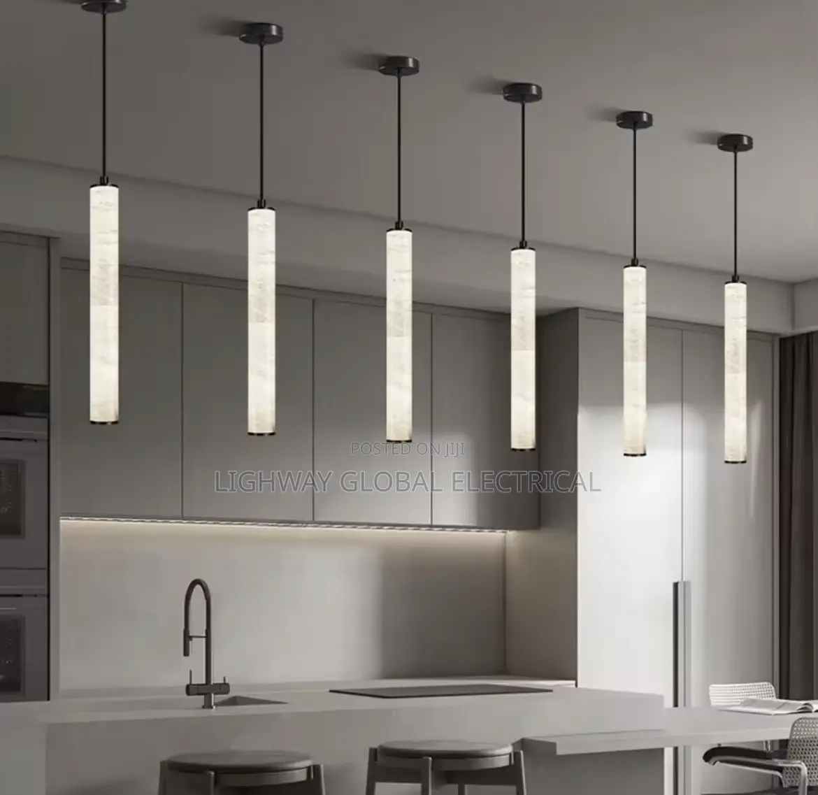 Nordic Led Marble Cylindrical Pendant Light