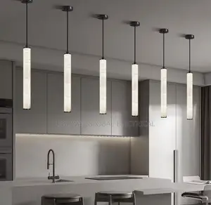 Nordic Led Marble Cylindrical Pendant Light