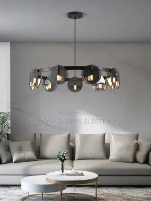 Modern Black Glass Nordic Living Room Chandelier