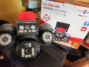 Solar Powered 4lens Rotational CCTV 4g Simcard Auto Tracking Camera