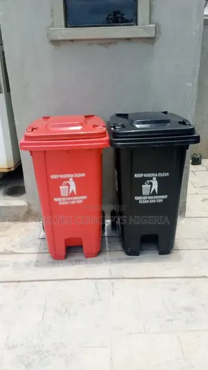 Red and Black 240 Litres Waste Bin