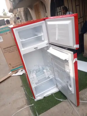 New Hisense Ref-205drb Double Door 204l Fridge in Ruby Red