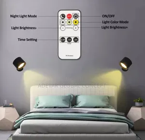 Led Wall Lamp 360 Rotatable Usb Rechargeable Night Light With Remote
