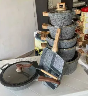 7 Pieces Stone Cooking Pot Set Granite Coating