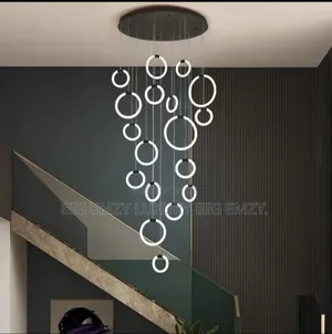 Living Room and Staircase Circle Drop Chandelier Light.