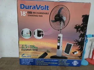 18" Music Rechargeable Fan With Solar Panel