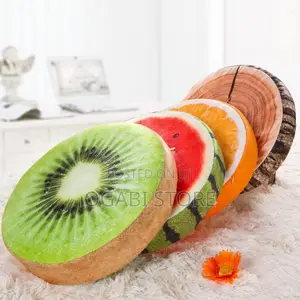 Kiwi, Watermelon Orange Round Plush Cushion