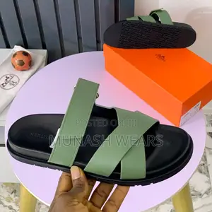 Hermes Leather Slipers 40-46 Available Green