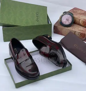 Gucci Leather Classic Wine Shoes 40-47