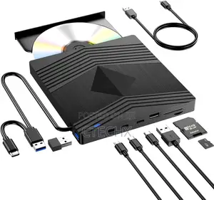 External Cd/DVD +/-Rw Drive Reader With Sd/Tf Slot 2 Usb C Ports