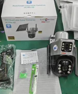 Solar Powered Dual Lens PTZ CCTV Camera V380