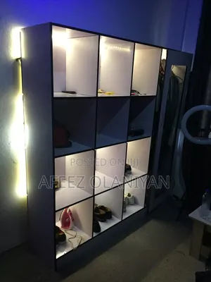 Wardrobe With Light, Glass and Compartment