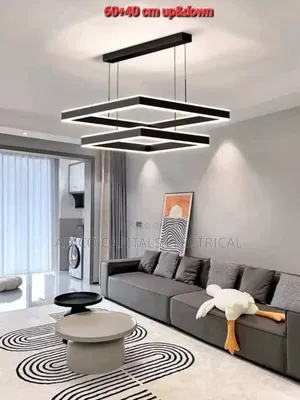 Two Square Drop Pendants Light
