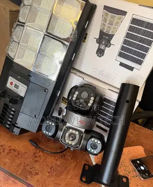 Solar Triple Lenses Camera With 500w Street Light