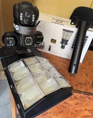 Full Hd Solar PTZ Camera Triple Lens With Solar Street Light 500w