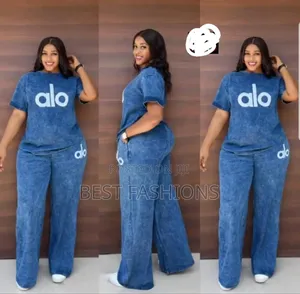 Ladies 2 PCS Casual Palazzo Trousers