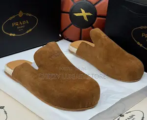 Prada Quality Luxury Men Genuine Leather Half Shoe