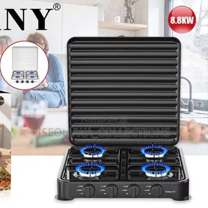 Sokany 4-Burner Gas Cooker With Lid – High Power Tabletop Gas Stove