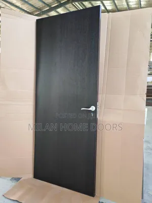 Black Flush Hdf Room Interior Wood Door