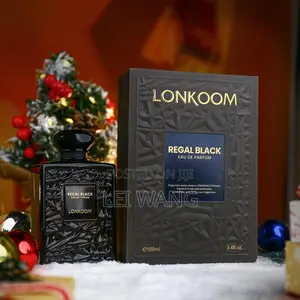 Lonkoom Regal Black Perfume for Men, Woody Spicy Eau De Parfum