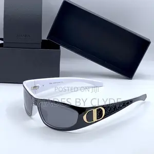 Authentic Dior Sunglasses - White Black Frame, Gold Cd- Brand New!