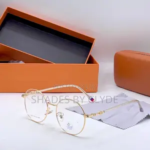 Gold-Rimmed Round Eyeglasses - Good Condition!
