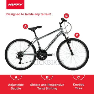 Huffy 24" Rock Creek Mountain Bike, Fits Riders, Gray, Adult, Men's