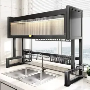 Kitchen Sink Plate Rack With Glass