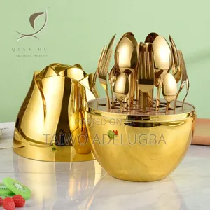 24 Pieces Golden Stainless Steel Cutlery