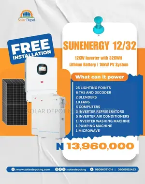 Itel 12kw Inverter/32kwh Lithum Battery Solar Package