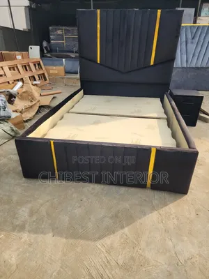 Black Coloured Padded Bed Stand