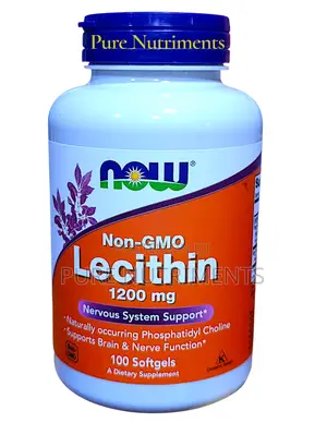 Now Lecithin 1200mg Phosphatidyl Choline 100 Softgels – Brain Support