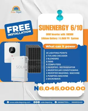 6kw Inverter With 10kwh Battery/6.8kw Pv Solar Package