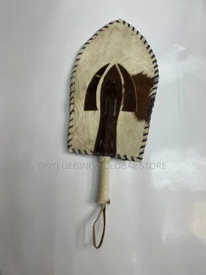 Animal Skin Igbo Hand Fan for Nigerian Chieftiancy Marriage Igwe Akupe