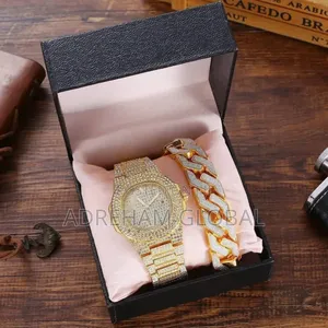 Unisex Wrist Watch Set Available in Gold and Silver