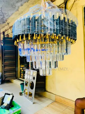 Black and Gold Body Modern 400mm Crystal Chandelier Light.